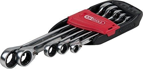 KS TOOLS DUO GEAR kombinationsnyckelsats, spärrfunktion med öppen ände, 5-delad, omkopplingsbar (503.5905)