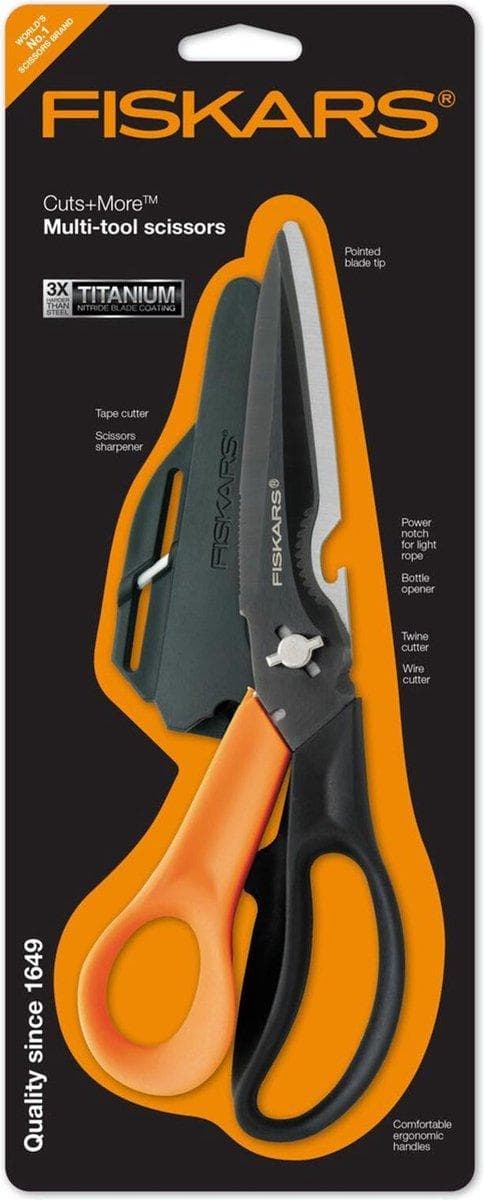 Fiskars Saks - Klip & Mere - 23 Cm - Sort/Orange