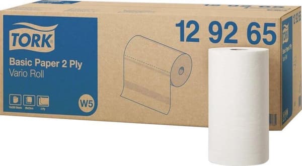 TORK 129265 Standardpappersservetter för W5 Small Roll System, 2-lagers