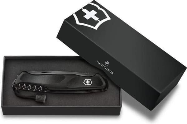 Victorinox Ranger Grip 55 Onyx Black - Sveitsin armeijan veitsi - 12 toimintoa - Lahjalaatikko