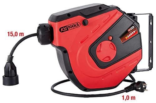 KS TOOLS Werkzeuge-Maschinen GmbH værkstedskabelrulle, 15m, 1,5mm² (150.4217)