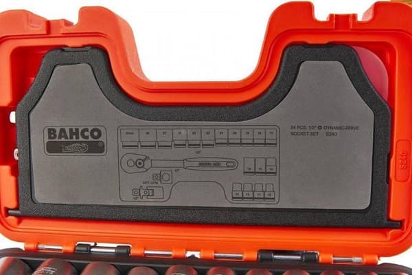 Bahco S240 24-delt skralde- og fatningssæt - 1/2"