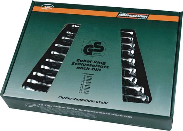 BRÜDER MANNESMANN Nyckelsats - 6 delar -6 till 14, 17, 19 och 22 mm