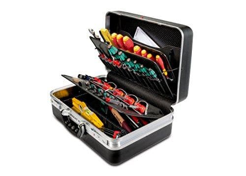 Parat værktøjskasse / værktøjskasse CLASSIC Plus TSA Lock (værktøjskuffert, dokumentrum og lås, materiale: X-ABS plastik; sort (tom - uden indhold))
