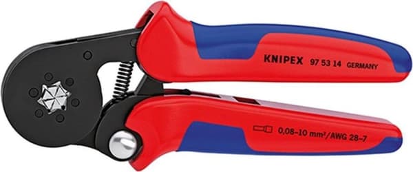 Knipex 975314 Itsesäätyvä puristustyökalu holkkeihin, joissa on sivutulo - 180 mm
