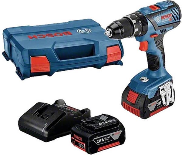 Bosch GSB 18V-28 18V Li-Ion batteri slagborr/skruvmejselsats (2x 3,0Ah batteri) i fodral