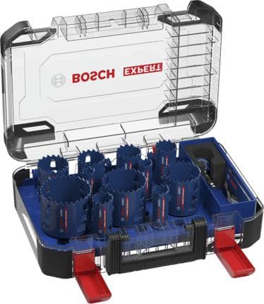 Bosch Expert Tough Material - hålsågsset - för plast, tegel, mjukt kakel, rostfritt stål, trä med metall, multimaterial - 14 delar
