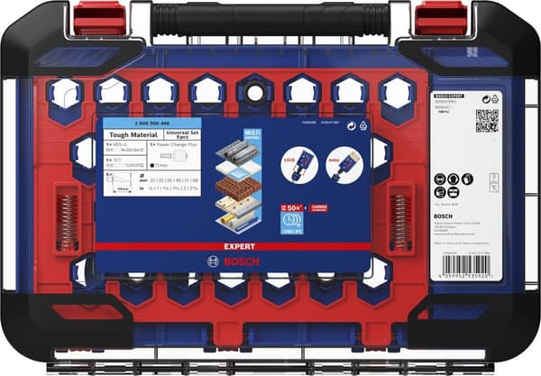 Bosch Expert Tough Material - hålsågsset - för plast, tegel, mjukt kakel, rostfritt stål, trä med metall, multimaterial - 14 delar