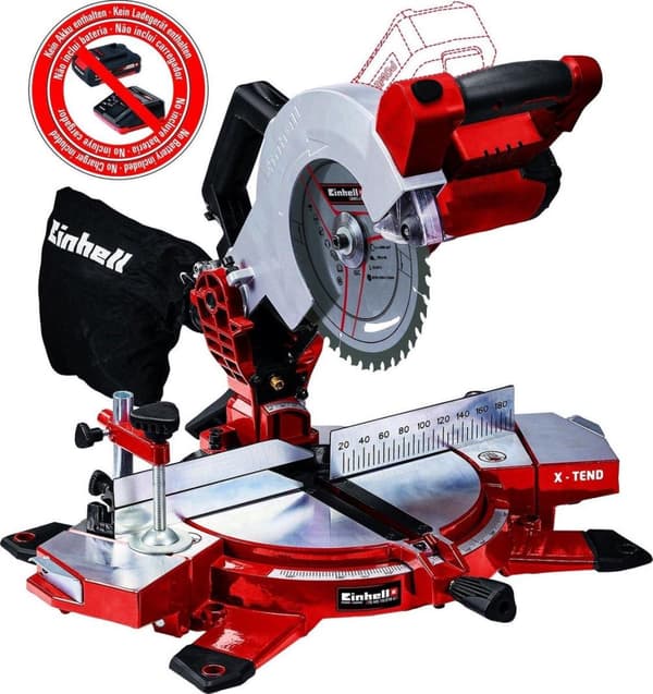 EINHELL johdoton jiirisaha / jiirisaha TE-MS 18/210 Li Solo - Power-X-Change - 18 V - Ø210x30 mm / 40 T - Ilman akkua ja laturia