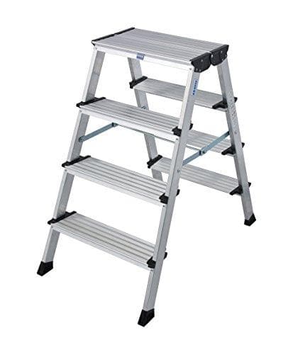 Aluminium dobbelt foldetrin, foldbart, arbejdshøjde maks. 2,85 m MONTO Treppo (126047)