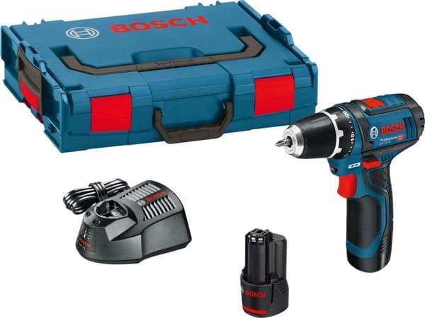 Bosch Professional GSR 12V-15 Akku boremaskine - 12V - Inkl. 2 batterier - Inkl. L-Boxx