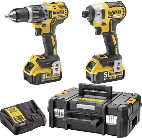 DeWalt DCK266P2T Combiset - Akku hammer/skrueboremaskine + Trådløs slagtrækker - 18V 5.0Ah XR Li-ion