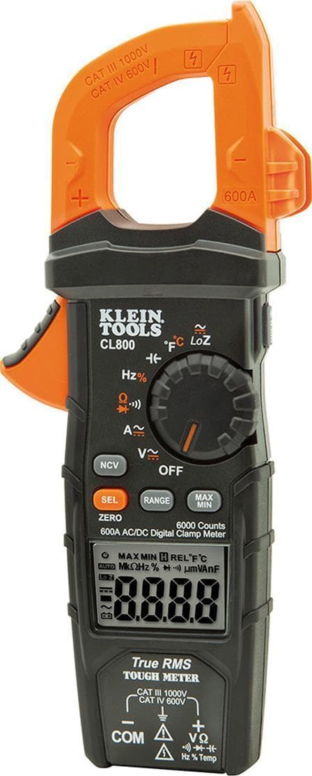 KLEIN TOOLS CL800 Digital Auto-Ranging AC/DC Current Clamp (CL800)