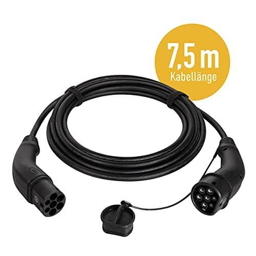 HARTING E-bil ladekabel, Type 2, 3-faset, 22 kW, 7,5 m Type 2 ladestik - Type 2 ladekobling, sort, 32 A, - 1 stk (EVC0102)