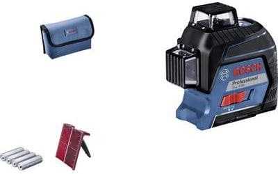 Bosch GLL 3-80 Professional - krydslinjelasertrin Sort, Blå, Rød