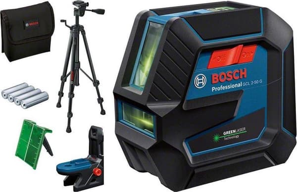 GCL 2-50 G professionel kombilaser | inkl. byggestativ Sort, Blå, Rød
