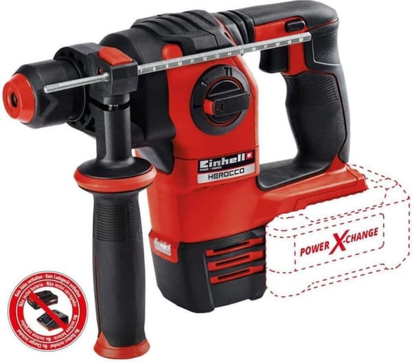 Einhel Herocco Battery Rotary Hammer 18V Solo - Power X-Change- Separat Body (leveres uden batteri og oplader)
