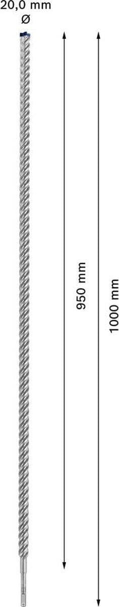Bosch Tilbehør EXPERT SDS plus-7X 2608900145 Borehammer 1 stk 20,00 mm Fuglængde 1000 mm SDS-Plus 1 stk(