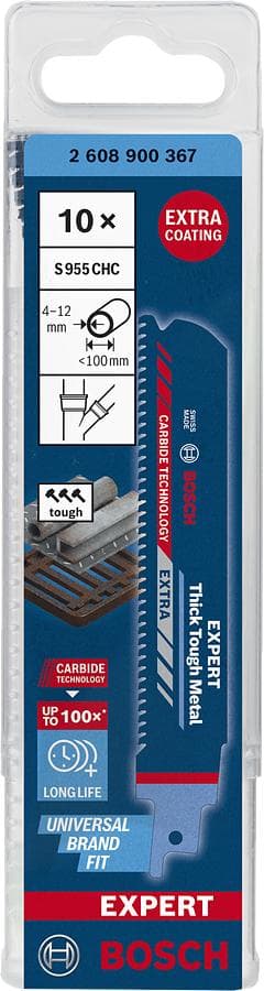 Bosch 2608900367 EKSPERT stempelsavklinge S955CHC 10 stk tykt hårdt metal