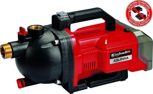 Einhell batterihavepumpe AQUINNA Power X-Change (Li-Ion - 2x 18 V - 2,6 bar - 3000 L/h flowhastighed - 2-trins ECO switch - vandpåfyldnings- og aftapn