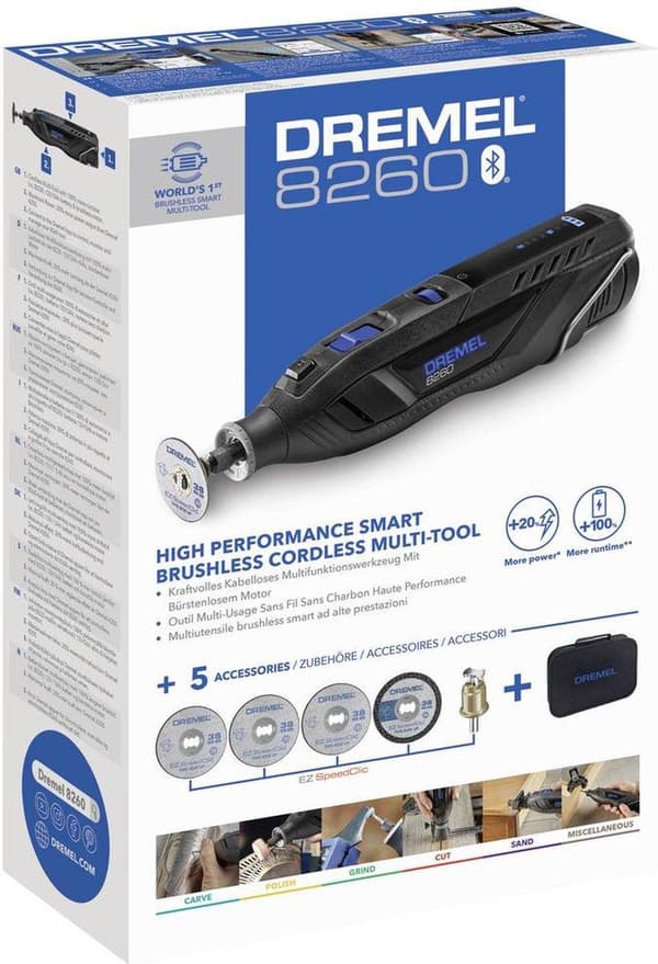 Dremel 8260 F0138260JA Monitoimityökalu Sis. akku, sis. laturi, sis. tarvikkeet 1 kpl 12 V 3 Ah