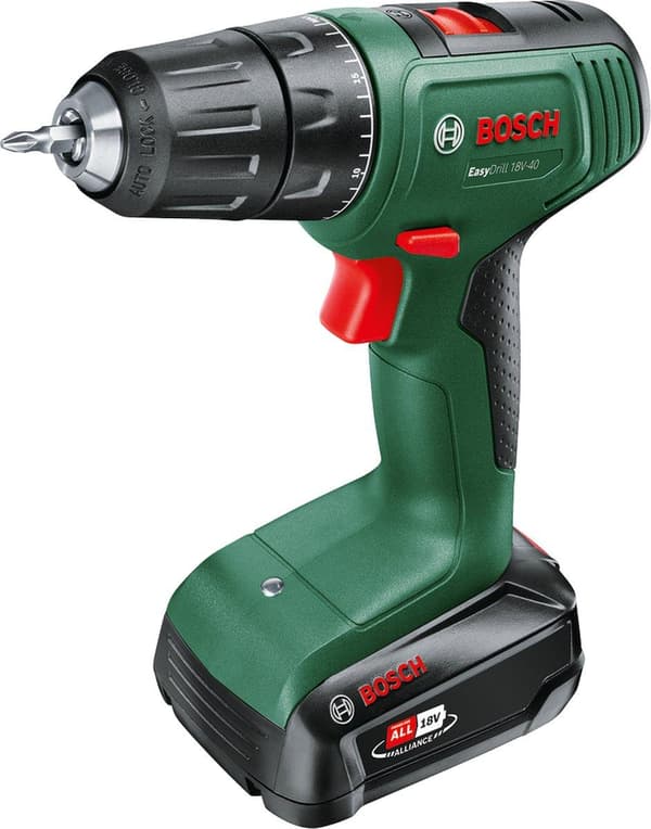 Bosch EasyDrill 18V-40 akkuporakone - 18 V Li-Ion akku (2,0 Ah) ja laturi