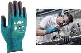 uvex skærebeskyttelseshandske Bamboo TwinFlex D xg, str. 8 strikket manchet, materiale: bambusviscose, HPPE, stål, polyamid, - 10 stk (6009008)