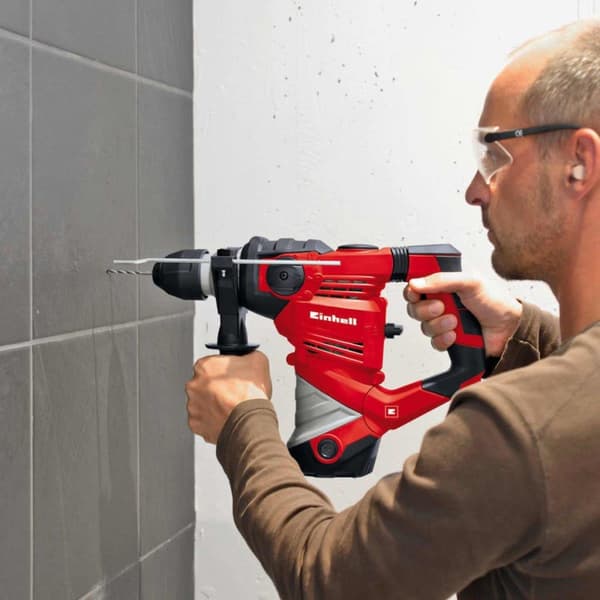 Einhell Rotary Hammer TH-RH 1600 (1600 W - antal slag 3.900 min-1 - slagkraft 4 J - SDS-Plus - slagrotationsstop - for en sikkerheds skyld)