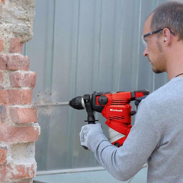 Einhell Rotary Hammer TH-RH 1600 (1600 W - antal slag 3.900 min-1 - slagkraft 4 J - SDS-Plus - slagrotationsstop - for en sikkerheds skyld)