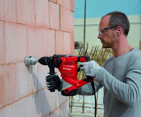 Einhell Rotary Hammer TH-RH 1600 (1600 W - antal slag 3.900 min-1 - slagkraft 4 J - SDS-Plus - slagrotationsstop - for en sikkerheds skyld)