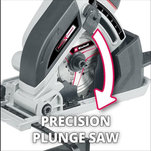 Einhell sladdlös mini handhållen cirkelsåg TE-CS 18/89 Li Solo Power X-Change (li-ion - 18 V - verktygsfri justering av skärdjupet - högkvalitativ bot
