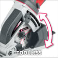 Miniatyrbild 5 av 8: Einhell sladdlös mini handhållen cirkelsåg TE-CS 18/89 Li Solo Power X-Change (li-ion - 18 V - verktygsfri justering av skärdjupet - högkvalitativ bot