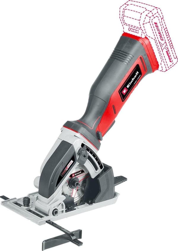 Einhell sladdlös mini handhållen cirkelsåg TE-CS 18/89 Li Solo Power X-Change (li-ion - 18 V - verktygsfri justering av skärdjupet - högkvalitativ bot