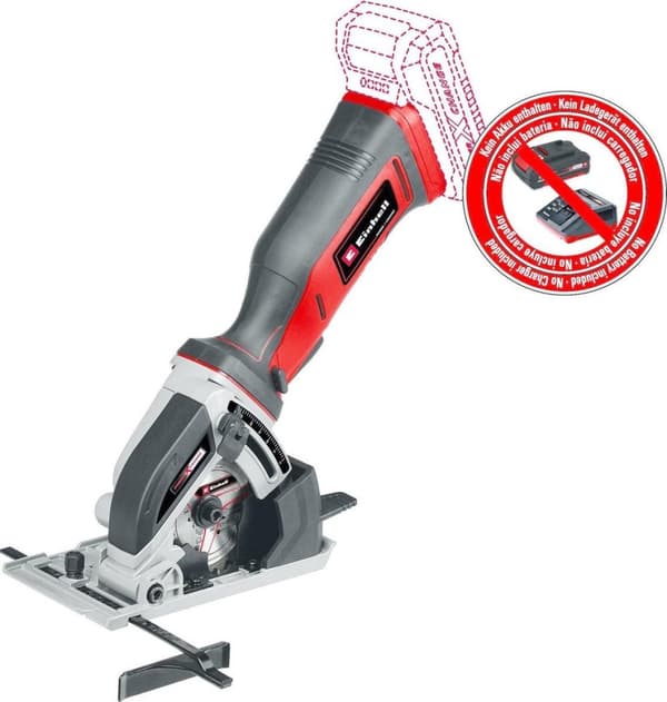 Einhell Akku mini håndholdt rundsav TE-CS 18/89 Li Solo Power X-Change (li-ion - 18 V - værktøjsfri justering af skæredybden - højkvalitets bundplade