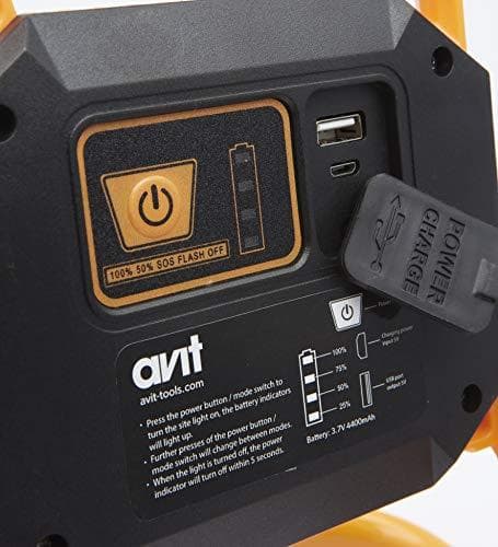 Avit AV15020 20W Genopladeligt LED Site Light 1500 Lumen 20W