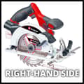 Miniatyrbillede 10 af 10: Einhell TE-CS 18/165-1 Solo 18V Li-Ion akku rundsavskrop - 165 mm