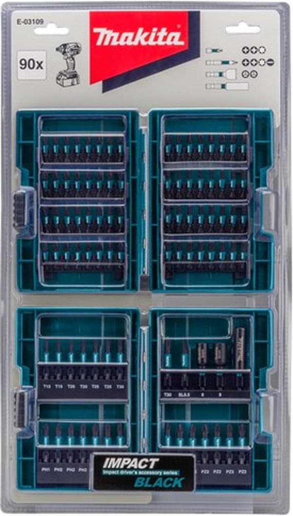 Makita E-03109 Slagskruetrækker bit sæt 90 dele
