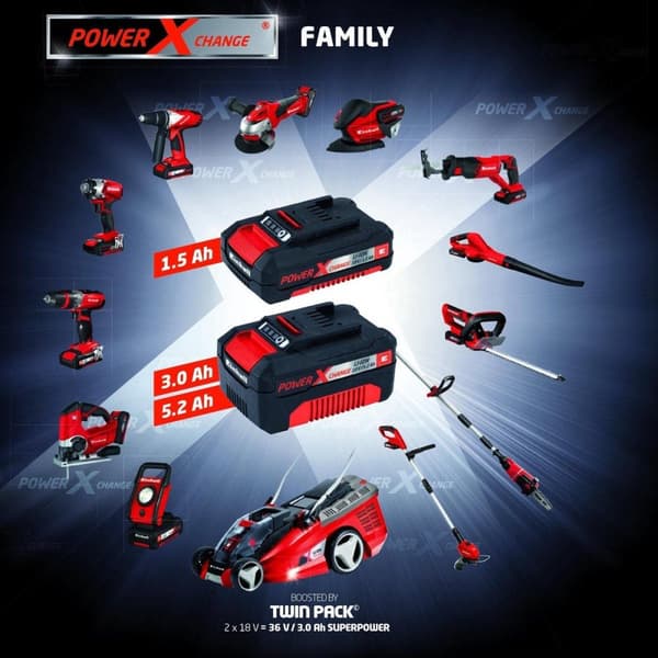 EINHELL Trådløs borehammer TE-HD 18 Li Solo - Power-X-Change - 18 V - 9,9 Nm - 1,2 J - SDS-Plus - Uden batteri og oplader