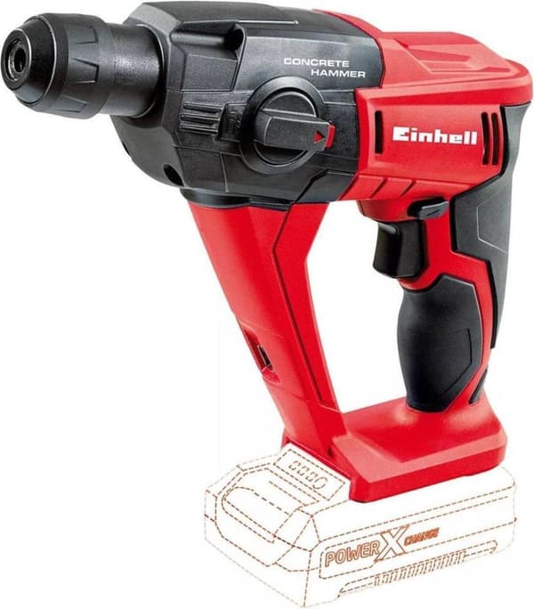 EINHELL Trådløs borehammer TE-HD 18 Li Solo - Power-X-Change - 18 V - 9,9 Nm - 1,2 J - SDS-Plus - Uden batteri og oplader