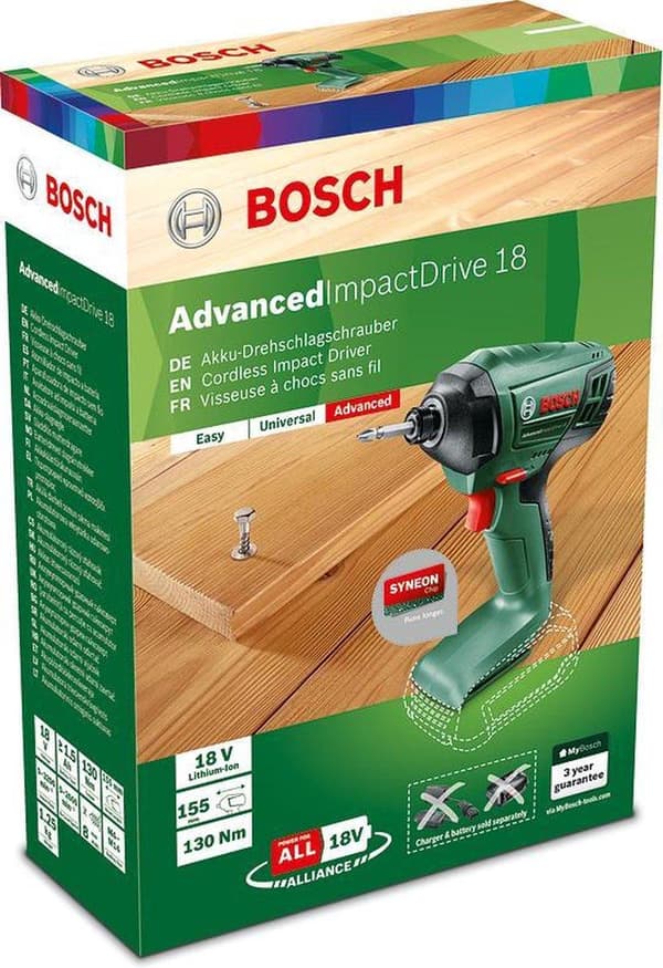 Bosch AdvancedImpactDrive 18 johdoton iskuohjain - sis. kaksoisruuviterä - Ilman 18 V akkua ja laturia
