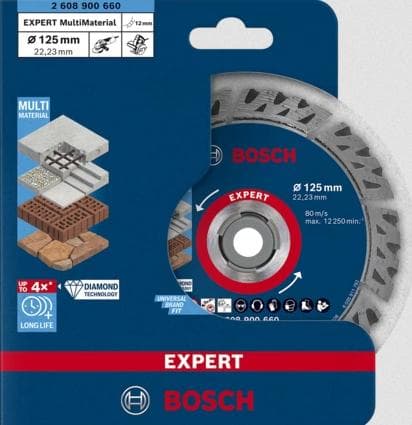 Bosch Expert Multi Material - timanttileikkuulevy - betonille, teräsbetonille, tiilelle, pehmeälle kalliolle - 125 mm