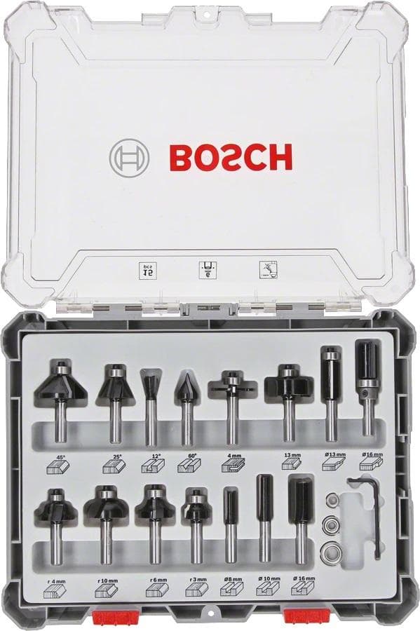 Bosch - jyrsinpää - puulle, havupuulle, lehtipuulle - 15 kappaletta - lieriömäinen