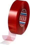 Miniatyrbillede 5 af 5: tesaFIX® PET-film klæbrig akryltape - højtemperaturbestandig - rød MOPP liner (205μm)