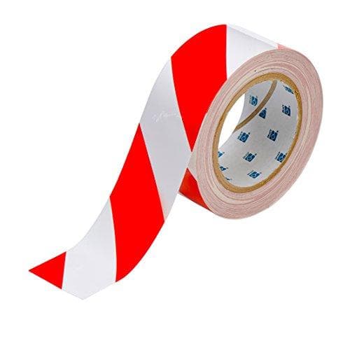 Brady, B-514, ToughStripe, golvmärkningstejper, polyester, röd/vit, 50,8 mm x 30 m (104318)