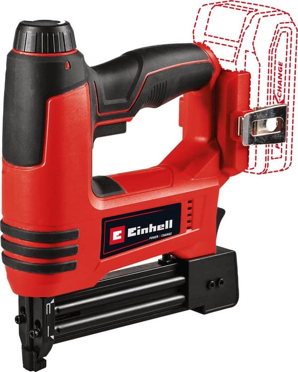 Einhell Tacker TE-CN 18 Li Solo Power X-Change (Li-Ion, 18V, tacker, maks. 20 skud i minuttet, inkl. 300 søm, inkl. 300 hæfteklammer, uden batteri og