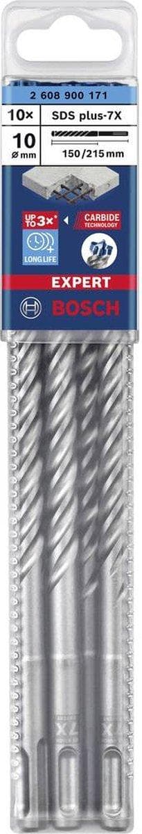 Bosch Tilbehør EXPERT SDS plus-7X 2608900171 Borehammer 10 stk. 10,00 mm Fuglængde 215 mm SDS-Plus 10 stk.