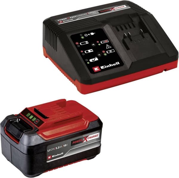 Einhell Einhell Power X-Change PXC-Starter-Kit 5,2Ah & 4A Hurtiglader 4512114 Batteri- og batterioplader til værktøj 18 V 5