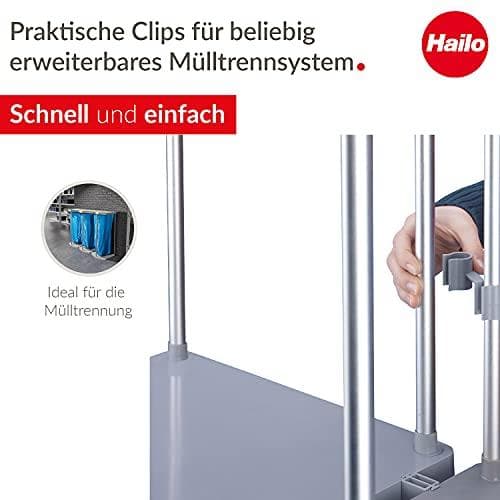 Hailo affaldssækkeholder ProfiLine WS 120 Uno, støvet grå aluminiumsrørramme, dæksel, ramme og bundplade lavet af - 1 stk (0912-110)