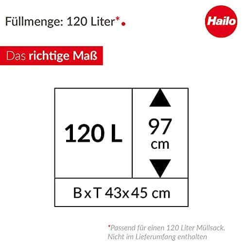 Hailo affaldssækkeholder ProfiLine WS 120 Uno, støvet grå aluminiumsrørramme, dæksel, ramme og bundplade lavet af - 1 stk (0912-110)