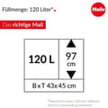 Miniatyrbillede 6 af 6: Hailo affaldssækkeholder ProfiLine WS 120 Uno, støvet grå aluminiumsrørramme, dæksel, ramme og bundplade lavet af - 1 stk (0912-110)